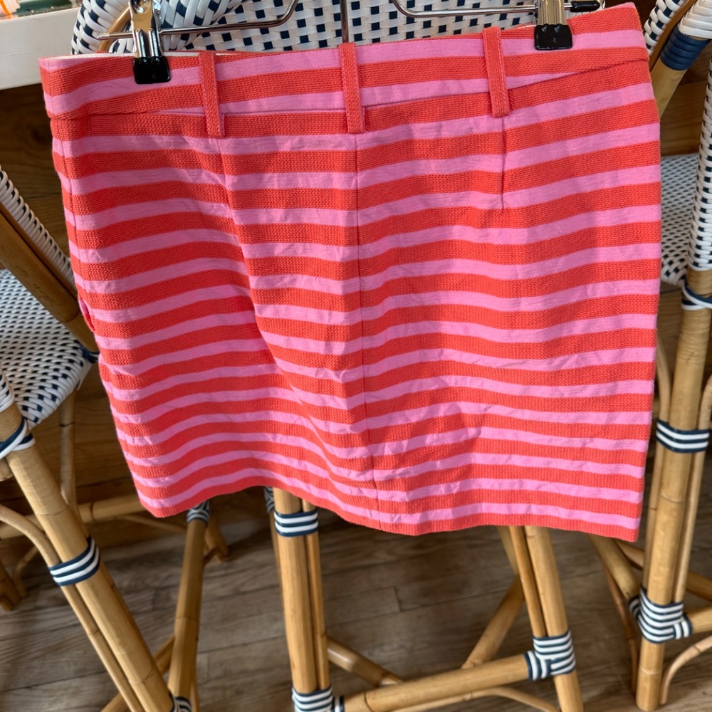 JCrew Pink &‎ Orange Striped Hip Slung Mini Skirt Women's Size 2 - Picture 7 of 13